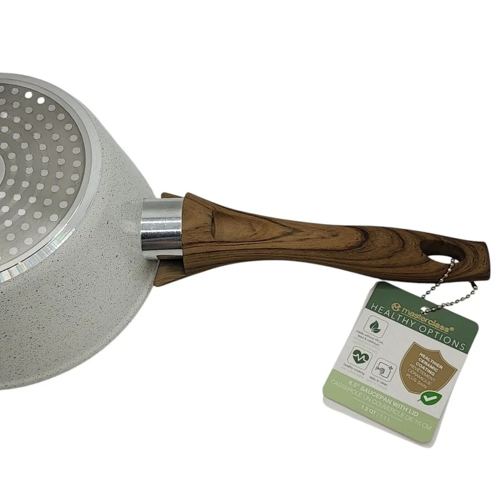 Masterclass Cookware Nonstick Ceramic Coating Saucepan With Lid 1.2QT 6.5